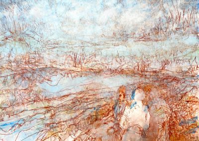 20.Tuscan Landscape 2022 24”x30” Mixed Medium on Paper