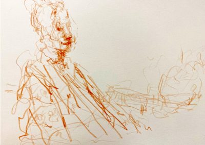 6.Seated Figure 2025 9“x12“ Sanquine On Paper