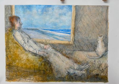 7. Interior 2024 24”x17” Mixed Media Monoprint On Paper