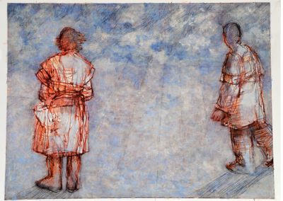 7. PIazza Santa Croce 2023 24“x34“ Mixed Medium on Paper