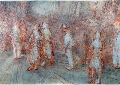 8.Crossing Brooklyn Ferry 2025 30“x44“ Mixed Medium Drawing