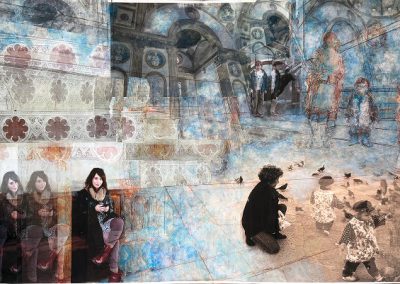 9.Across Time 2025 33“x58“ Mixed Media on Paper