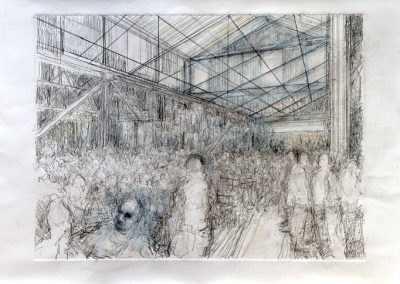 9.mercato centrale 2025 22”x31” Monoprint and Graphite
