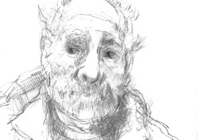 Birthday Self portrait 2023 8.5“x12“ Graphite On Paper