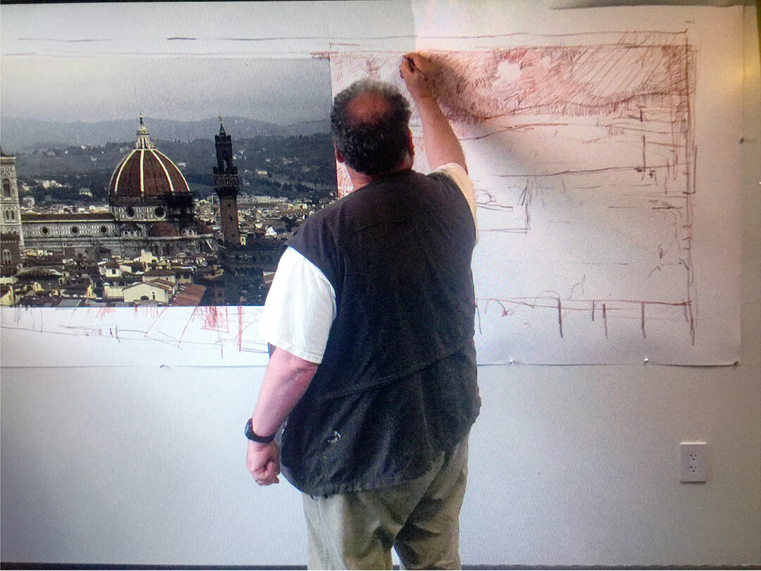 Drawing on mixed medium composite at Stony Brook Southampton 2012