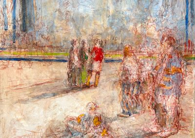 Couple Piazza 2025 19"x 21" Mixed Medium