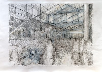 Mercato Centrale 2 2025 22"x 31" Monoprint and graphite