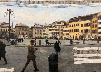 Florence Post Card-Piazza Santa Croce 2025 16"x 20"